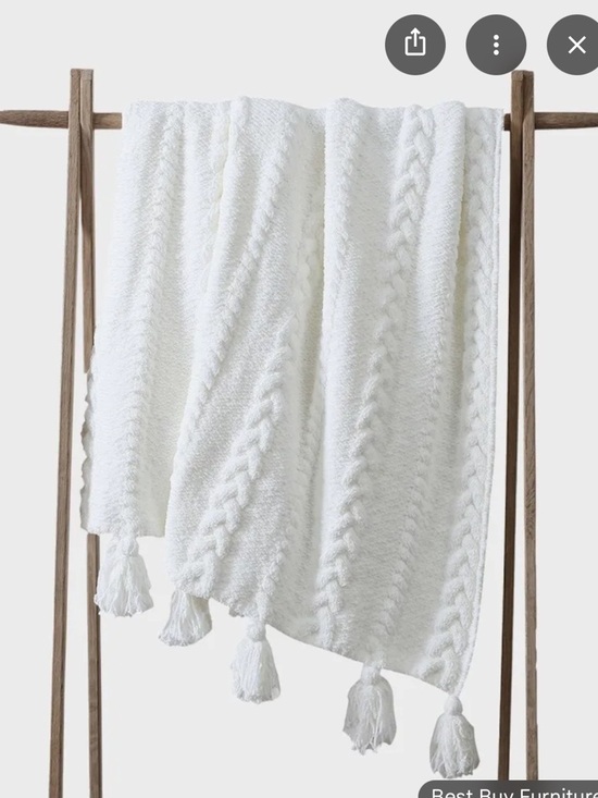 Sunday Citizen Other - Sunday Citizen White Cable Knit Throw Blanket - Braided Texture